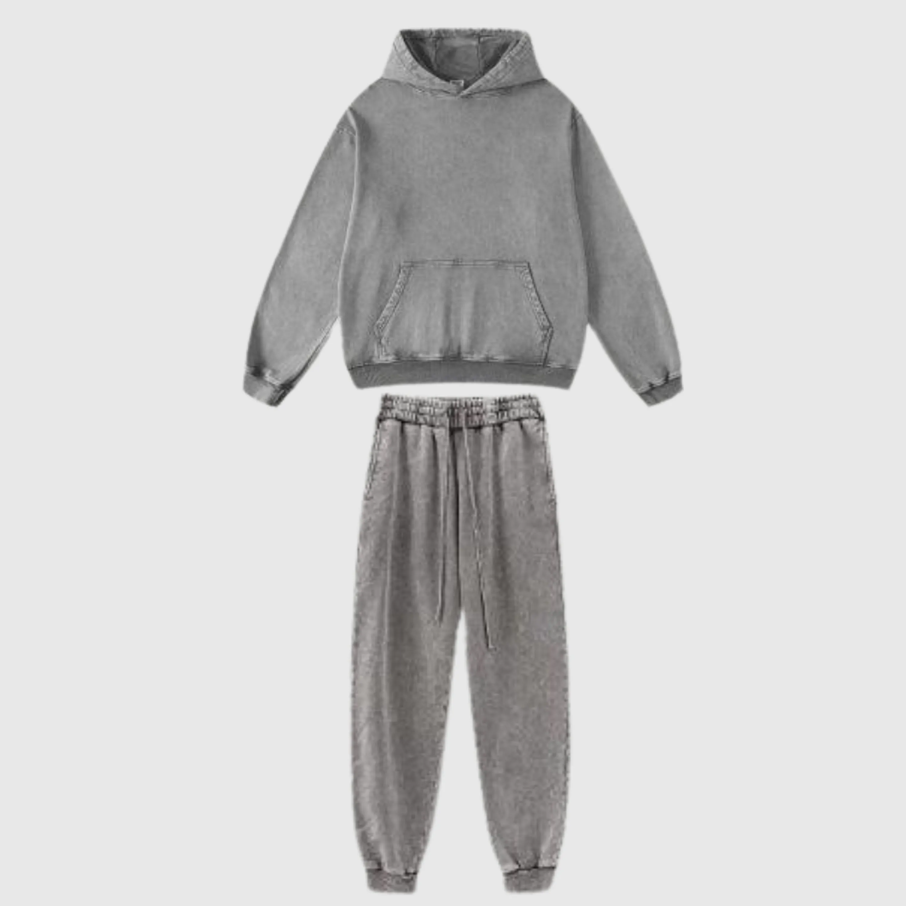 Unisex Comfortable Loose Hoodie and Sweatpants Outfit