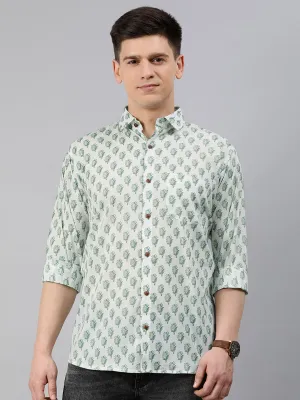 White Cotton Full Sleeves Shirts For Men-Mmf02