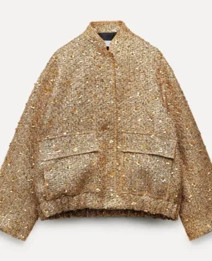 Women's Elegant Sequined Blazer with Pockets | Ideal for All Seasons