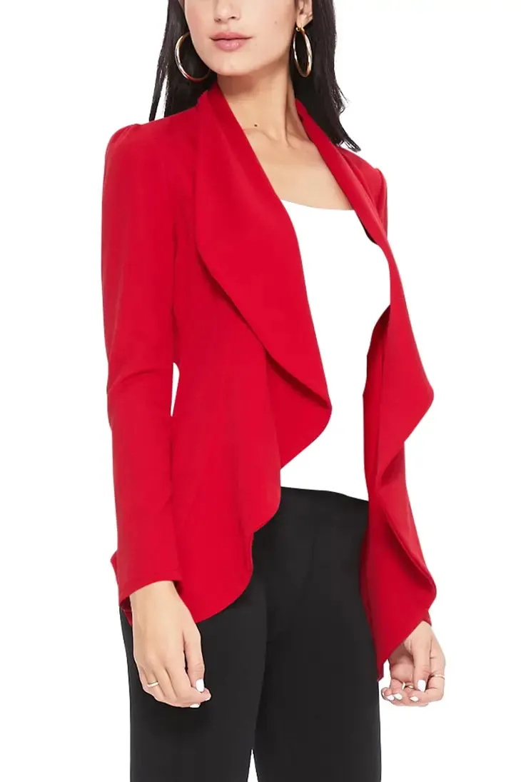 Women's Solid Casual Career Blazer Jacket