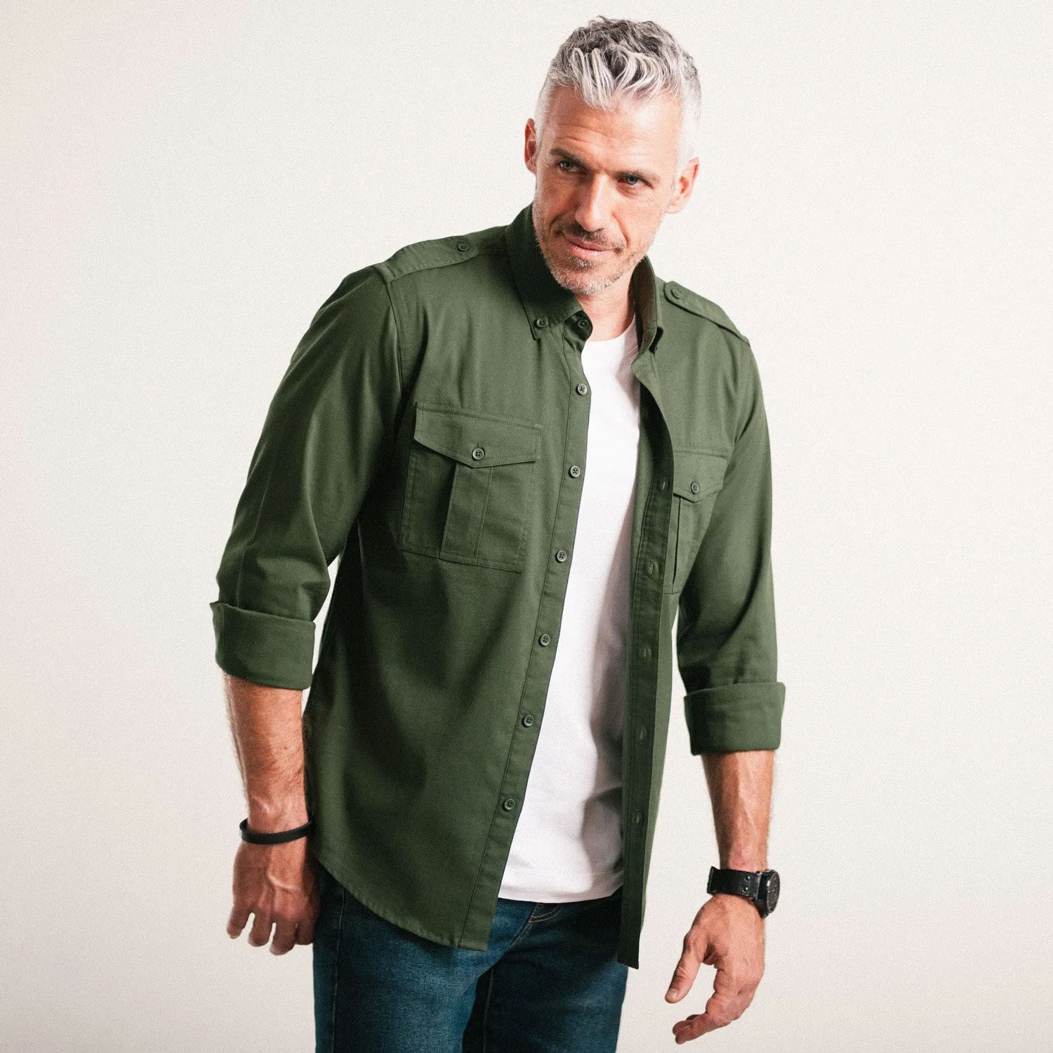 Wright Utility Shirt – Forest Green Easy Cloth